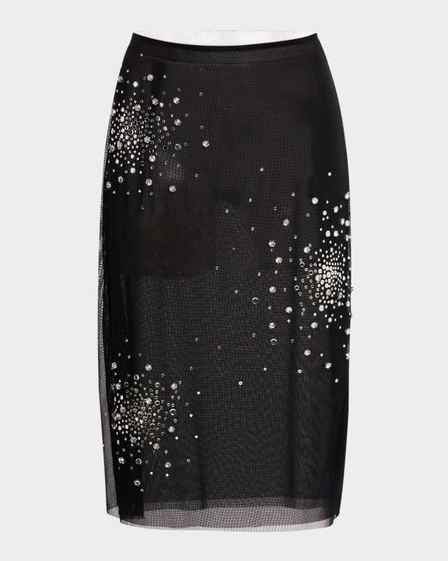 Rhinestone Splash Tulle Skirt